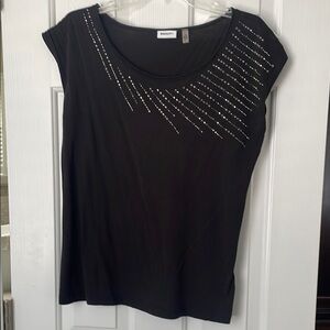 DKNYC Black Embellished Blouse